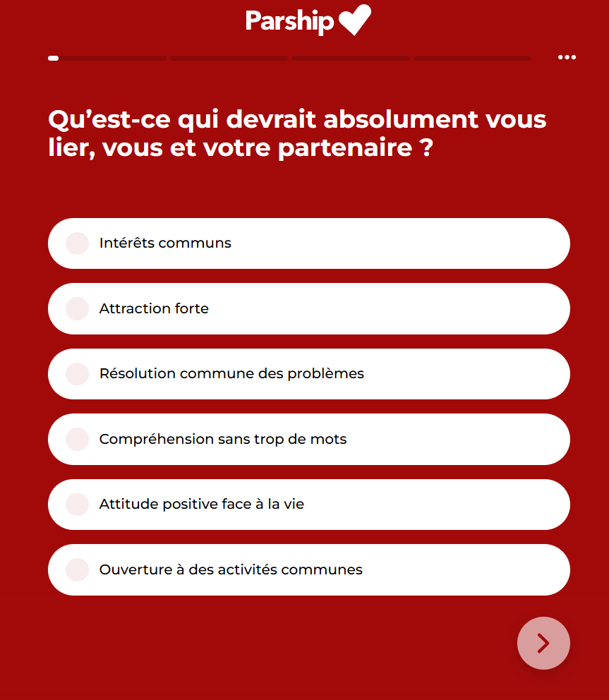 Parship Test de personnalité 1